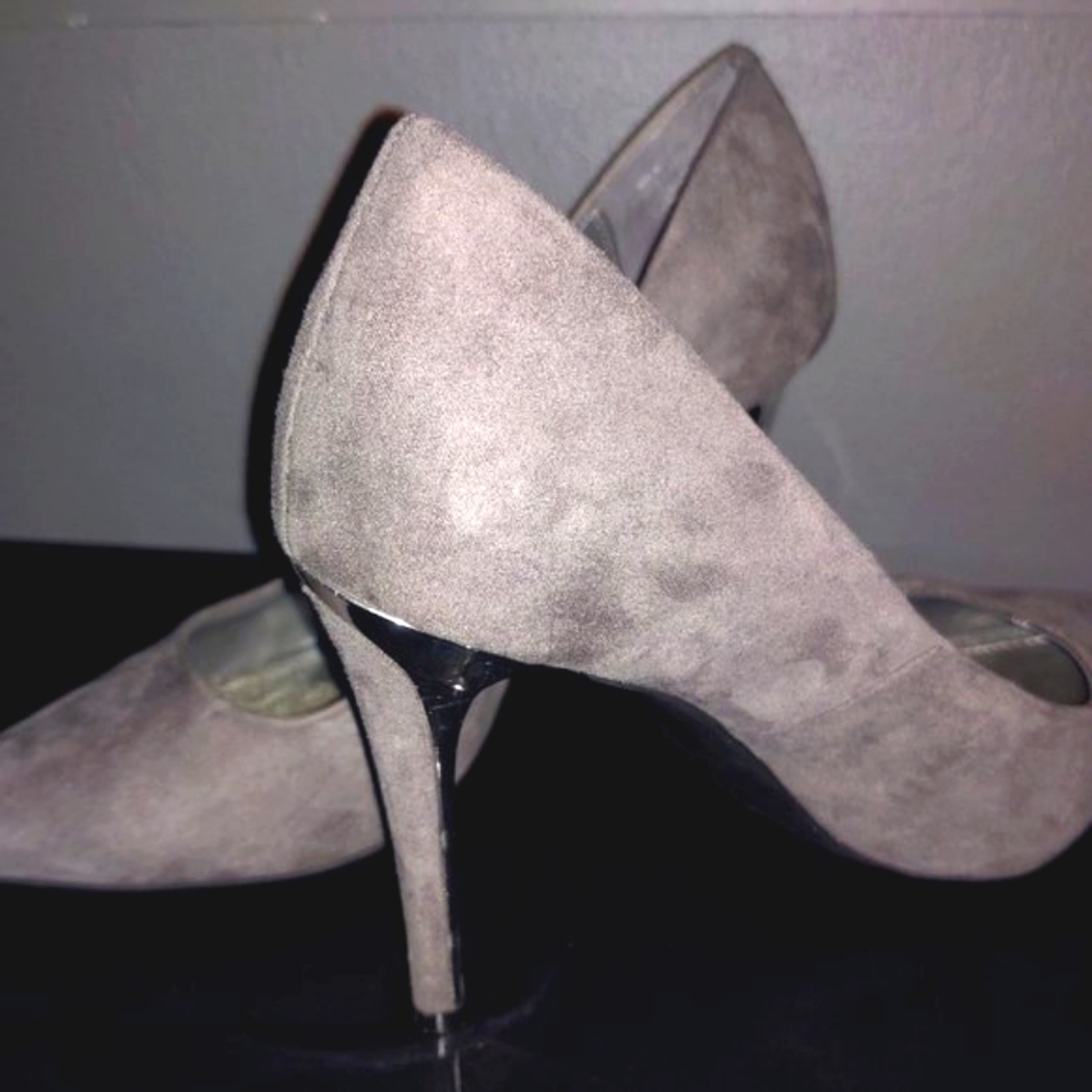 J-Lo 🩶Grey "Grace" Suede High-Heel Stiletto-Shoes~ Size 8.5